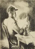 Edward Ferguson, The News, lithograph, 1937