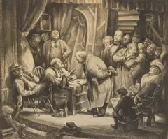 Don Freeman, Casting For Character, lithograph, 1934