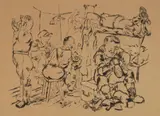 George Grosz, The End of Perfect Day, drypoint, 1939