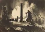 Towers of Industry by Victoria Hutson Huntley, lithograph, 1955, offered May 2025
