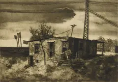Samuel Margolies, Beware of The Dog, etching