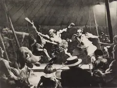 Robert Riggs, On Stage Four, lithograph, ca. 1934