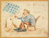 William G. Schneider, Self-Portrait Sketch, watercolor on paper, ca. 1900