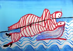 Hamlet and Ophelia by Louise Bourgeois, lithograph in colors, 1997, Initialed, offered May 2025