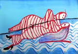 Louise Bourgeois, Hamlet and Ophelia, lithograph in colors, 1997, Initialed