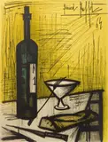 Bernard Buffet, Le Pain et Le Vin, lithograph in colors, 1964