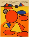 Alexander Calder, Pyramids lithograph in colors, lithograph