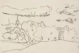 Barry Flanagan, Homage to Constable, etching, 1976