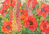 Jan J. Ford, Peonies, watercolor on paper, 2013