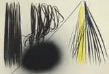 Hans Hartung, Composition: Bleu- Jaune- Noir, lithograph in colors, 1970- 71