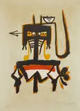 Wifredo Lam, Barcelona Galerie Joan Prats, lithograph in colors, 1976