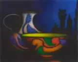 Laurent Schkolnyk, Moonlight in Venice mezzotint in colors, mezzotint