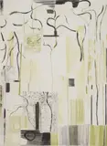 Bill Scott, The Gray-Green Bottle, drypoint and roulette in colors, 2009