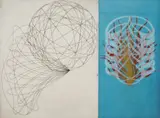 Steve Sorman, for wont, etching and collage, 2004