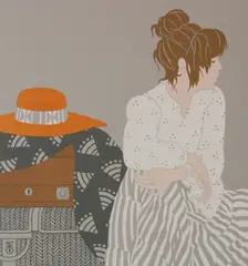Phyllis Sloane, The Straw Hat, silkscreen in color, 1983