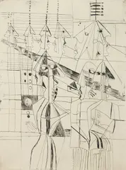 Nahum Tschacbasov, Untitled, etching, 1951