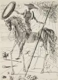 Don Quixote by Salvador Dalí, etching, as published by Collector's Guild, certificate of authenticity label to verso, offered Apr 2025