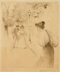 Eugène Delâtre, Impasse Girardon (Montmarte), drypoint, ca. 1935