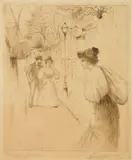 Eugène Delâtre, Impasse Girardon (Montmarte), drypoint, ca. 1935