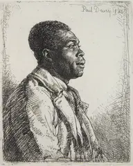 Paul Drury, Head of a Negro, etching