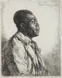 Paul Drury, Head of a Negro, etching