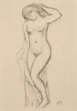 Aristide Maillol, Standing Female Nude, lithograph, estate stamp lower right