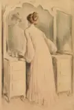 Alfredo Müller, La Coquette, etching in colors, 1905