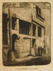 Charles Méryon, La Rue des Mauvais Garcons, etching, for Eaux-Fortes Sur Paris