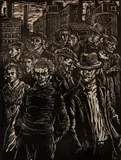 Albert Abramovitz, From the Factory, woodcut