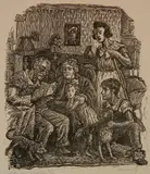Albert Abramovitz, Letter from Overseas, woodcut