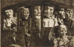Federico Castellón, Kumming Bus, etching, 1950