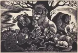Fritz Eichenberg, The Peaceable Kingdom, woodcut, 1950