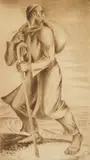 Isaac Friedlander, Wanderer, etching, 1930