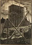 Henry J. Glintenkamp, Manhattan Construction- Radio City wood, engraving, 1932