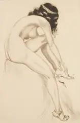 Morris Henry Hobbs, The Broken Sandal, etching, 1946, singed