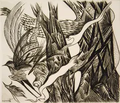 Ian Hugo, Radiant Figure Lightly, engraving, 1943