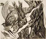 Ian Hugo, Radiant Figure Lightly, engraving, 1943