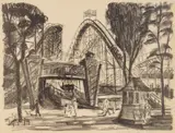 Martin Linsey, Euclid Beach, lithograph, 1946