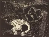 Leon Gordon Miller, Expendable, linocut