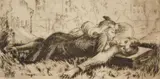 Clyde Singer, 'On The Green' etching, etching