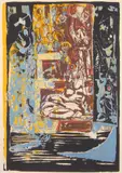Albert Urban, The Dream, silkscreen in colors, 1945