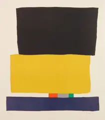 Werner Graeff, Lidru 6, linocut in colors, 1963