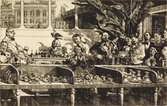 David Itchkawich, At an Academic Reunion, etching, 1979