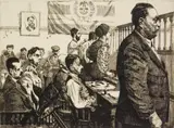 David Itchkawich, The Hearing, etching