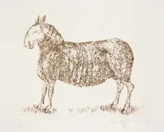 Sophie Ryder, Sheep, etching, 1991