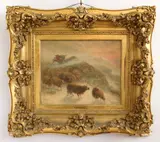 August Friedrich Albert Schenck, Shepherd and Sheep, oil on canvas