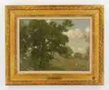 Louis Loeb, Pastoral Landscape, oil on beveled panel
