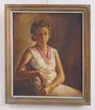 Clyde Singer, Portrait of Clara, oil on canvas, 1932