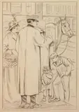 Clyde Singer, Street Scene, pencil on paper, 1938