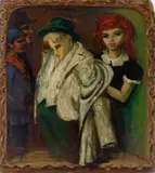 The Coat Check by Albert Pels, oil on board, offered Mar 2025